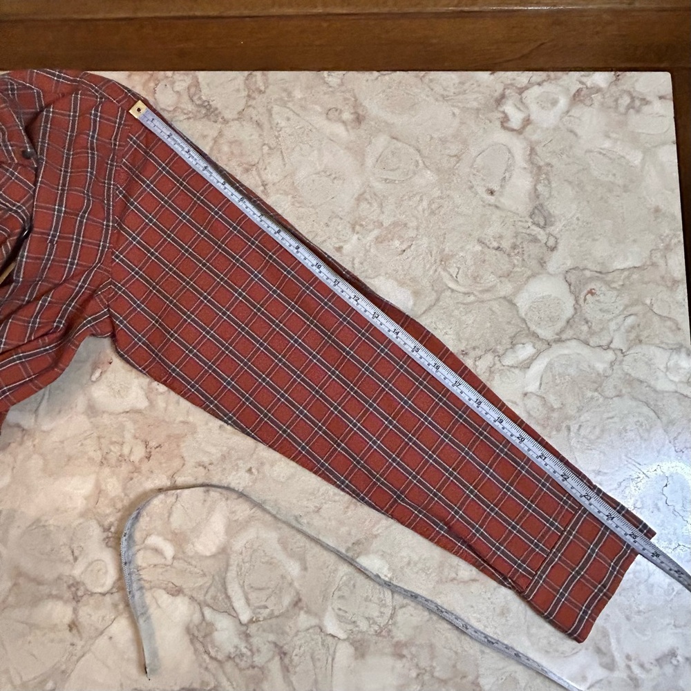 NWT G.H. Bass & Co Men’s Orange Plaid Button Down Shirt Size Large - Picture 6 of 8